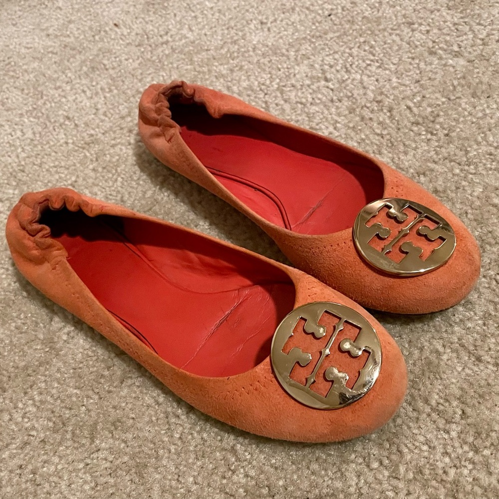 Orange Suede Tory Burch Flats
